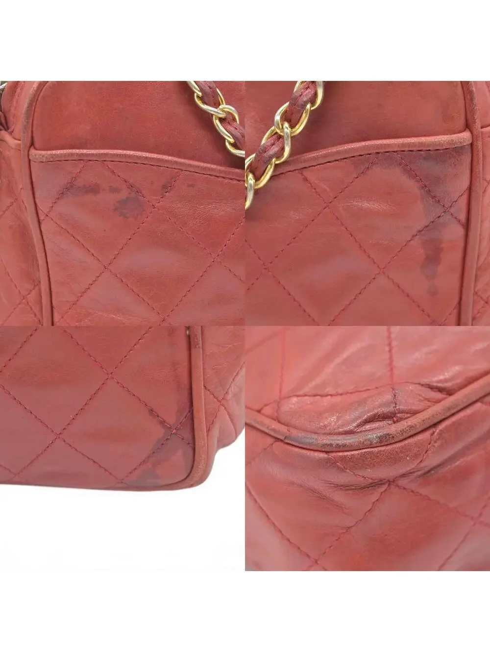 1986-1988 Chanel Red Lambskin Tassel CC Fringe Camera Bag